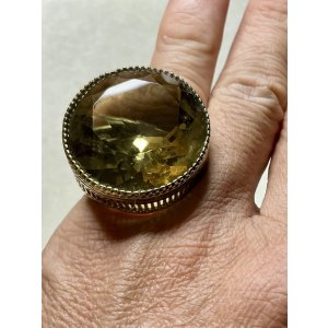 画像15: 素晴らしい金細工の巨大シトリンゴールドリング1920年イギリス