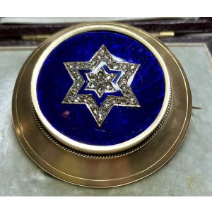 画像29: ダビデの星のローズカットダイアモンド＆エナメルブローチ1880年イギリス