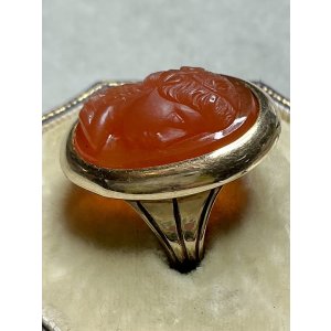 画像25: オレンジ色が鮮やかなコーネリアンストーンカメオリング1860年イギリス