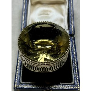 画像28: 素晴らしい金細工の巨大シトリンゴールドリング1920年イギリス