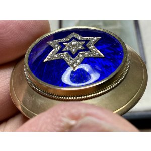 画像14: ダビデの星のローズカットダイアモンド＆エナメルブローチ1880年イギリス