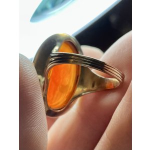 画像7: オレンジ色が鮮やかなコーネリアンストーンカメオリング1860年イギリス