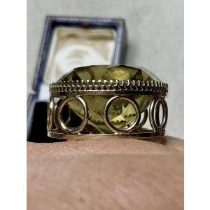 画像10: 巨大なシトリンのゴールドリング1920年イギリス