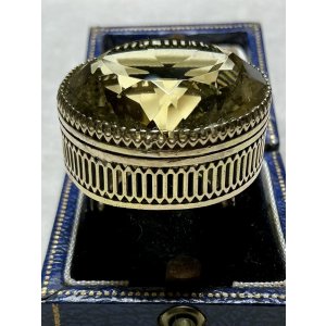 画像25: 素晴らしい金細工の巨大シトリンゴールドリング1920年イギリス