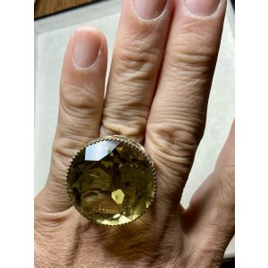 画像8: 巨大なシトリンのゴールドリング1920年イギリス