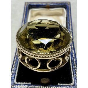 画像33: 巨大なシトリンのゴールドリング1920年イギリス