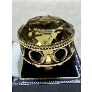 画像30: 巨大なシトリンのゴールドリング1920年イギリス