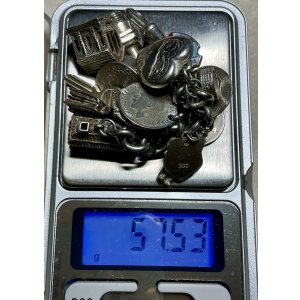 画像3: 教会、ハート、聖書が付いて素敵なシルバーチャームブレスレット1940年イギリス