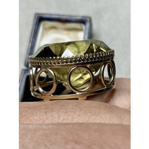 画像11: 巨大なシトリンのゴールドリング1920年イギリス