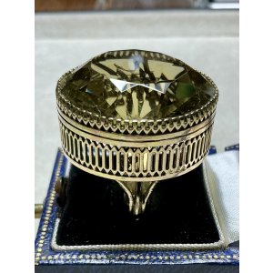 画像18: 素晴らしい金細工の巨大シトリンゴールドリング1920年イギリス