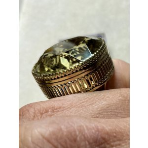 画像13: 素晴らしい金細工の巨大シトリンゴールドリング1920年イギリス