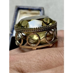 画像12: 巨大なシトリンのゴールドリング1920年イギリス