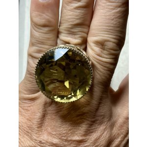 画像9: 巨大なシトリンのゴールドリング1920年イギリス