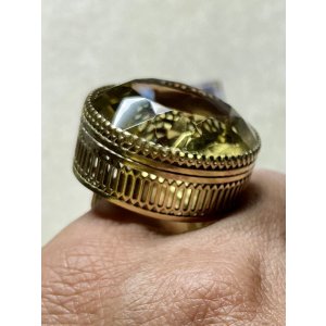 画像14: 素晴らしい金細工の巨大シトリンゴールドリング1920年イギリス