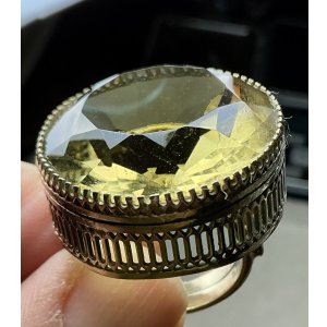 画像8: 素晴らしい金細工の巨大シトリンゴールドリング1920年イギリス