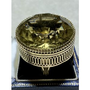 画像24: 素晴らしい金細工の巨大シトリンゴールドリング1920年イギリス