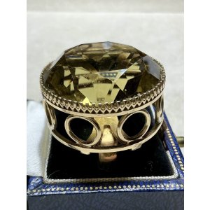 画像29: 巨大なシトリンのゴールドリング1920年イギリス