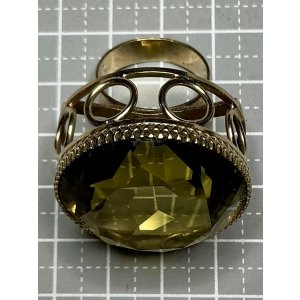 画像5: 巨大なシトリンのゴールドリング1920年イギリス