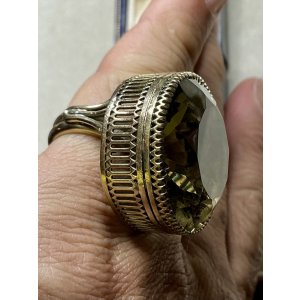 画像10: 素晴らしい金細工の巨大シトリンゴールドリング1920年イギリス