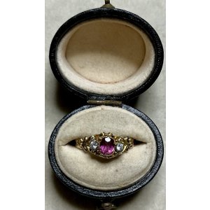 画像1: ビクトリア時代のダイアモンド＆ガーネットリング1880年イギリス