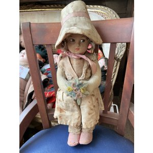 画像8: 横目が可愛いフェルトドール1930年イギリス