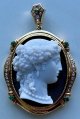 1860年の素晴らしいハードストーンカメオブローチ＆ペンダント