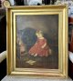 ビクトリア時代の可愛い少女とドールの油絵　エンディコット家の肖像画