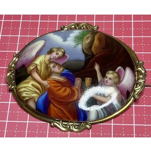 画像14: 鮮やかな色合いの陶版画のブローチ