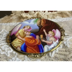 画像20: 鮮やかな色合いの陶版画のブローチ