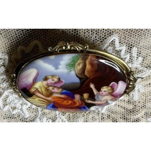 画像23: 鮮やかな色合いの陶版画のブローチ