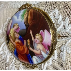 画像25: 鮮やかな色合いの陶版画のブローチ