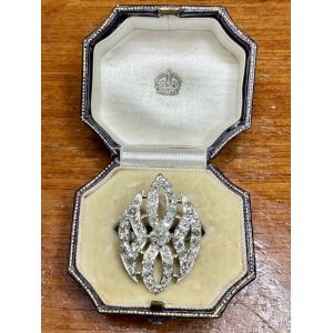 画像1: 素晴らしいデザインのアール・ヌーヴォーダイアモンドリング1900年イギリス