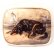 画像1: 眠るワンちゃんが愛らしい細密画のブローチ♪　犬 /9K・陶板/ ビクトリア期・イギリス/ゴードン・セッター (1)