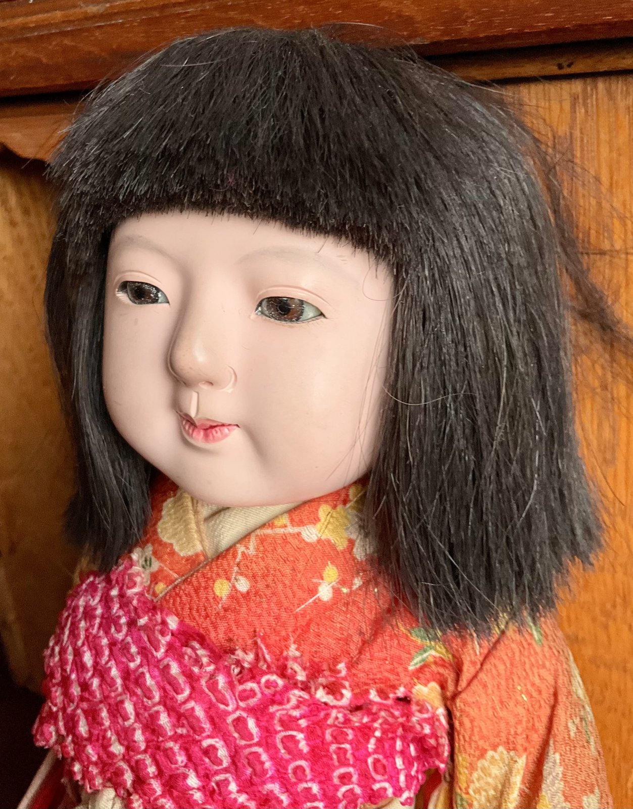 美品　アンティーク　市松人形　男の子　年代もの　昭和初期　お着物　ビンテージ 美品 アンティーク 市松人形 男の子 年代もの 昭和初期 お着物